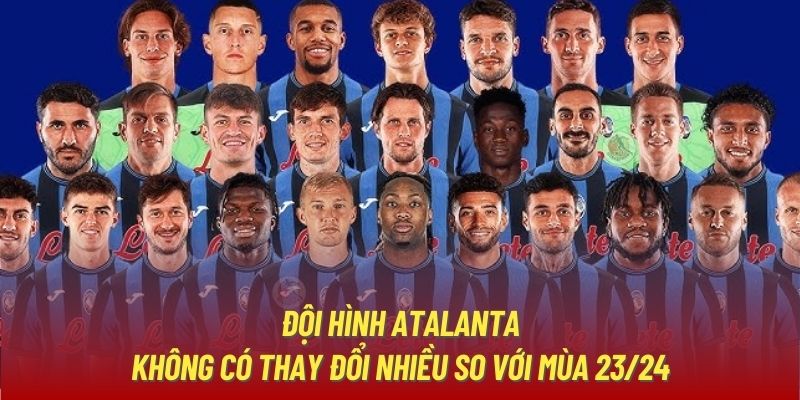 Đội hình Atalanta không có thay đổi nhiều so với mùa 23/24