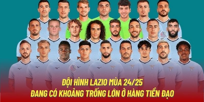 Đội hình Lazio mùa 24/25 đang có khoảng trống lớn ở hàng tiền đạo